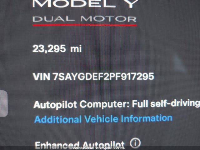 7SAYGDEF2PF917295 Tesla Model Y Performance Dual Motor All-wheel Drive