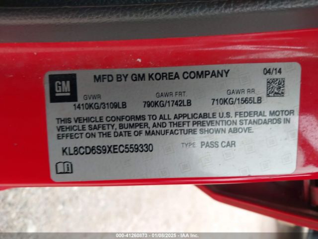 KL8CD6S9XEC559330 Chevrolet Spark 1lt Auto