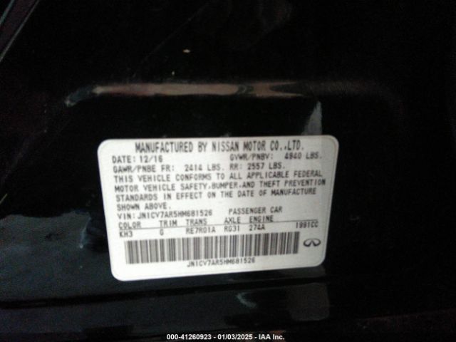 JN1CV7AR5HM681526 Infiniti Q50 2.0t Base