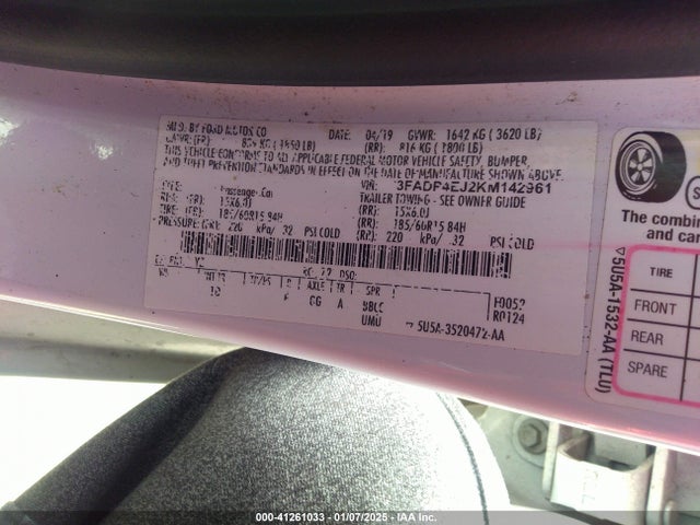 Ford FIESTA SE 2019 3FADP4EJ2KM142961 Image 9