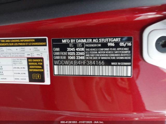 WDDWJ4JB4HF384166 Mercedes-Benz C 300