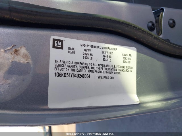 2004 CADILLAC DEVILLE 1G6KD54Y64U240004 Photo 8