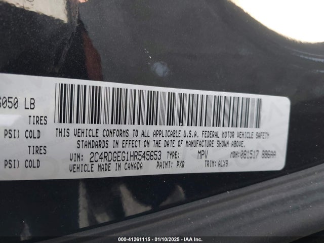 Dodge Grand Caravan Gt 2017 2C4RDGEG1HR545653 Image 9