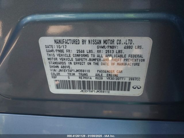 JN1EV7AP1JM359110 Infiniti Q50 3.0t Luxe