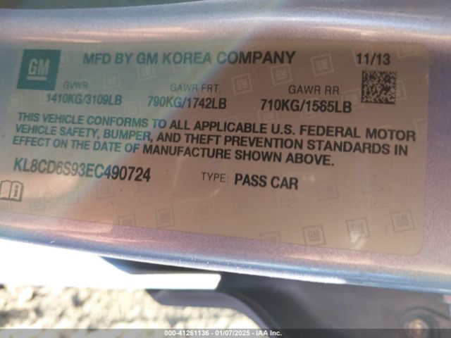 KL8CD6S93EC490724 Chevrolet Spark 1lt Auto