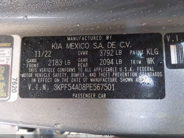 3KPF54AD8PE567501 KIA Forte Gt-line