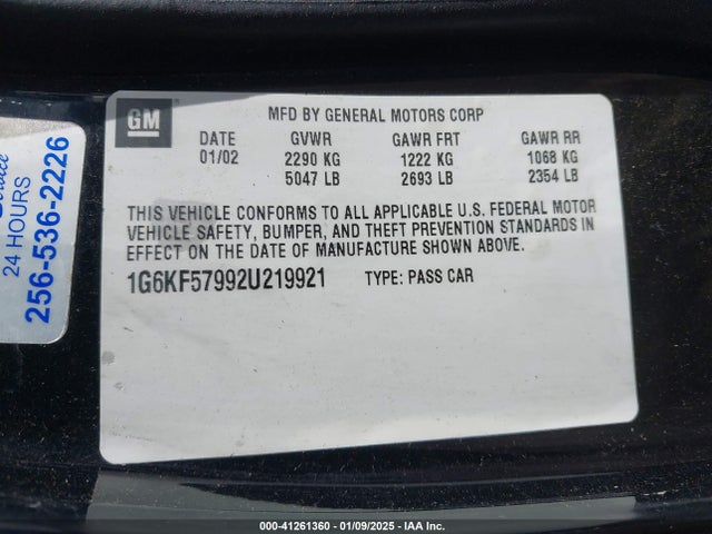 2002 CADILLAC DEVILLE 1G6KF57992U219921 Photo 8