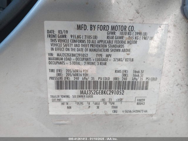 Ford Ecosport Se 2019 MAJ3S2GE8KC291052 Image 9