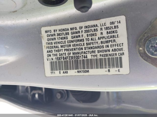 19XFB4F23EE001744 Honda CIVIC HYBRID