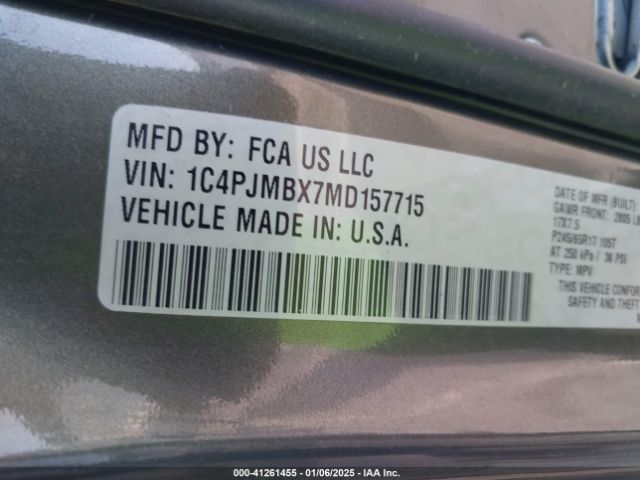 1C4PJMBX7MD157715 Jeep Cherokee Trailhawk 4x4