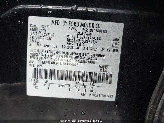Ford Edge Titanium 2020 2FMPK4K91LBB05897 Image 9