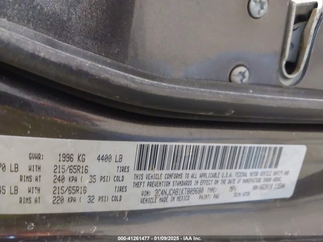 Продаж на аукціоні авто 2019 Jeep Compass Sport Fwd, vin: 3C4NJCAB1KT809680, номер лоту: 41261477