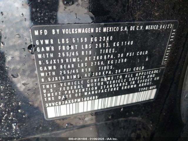 2023 VOLKSWAGEN TIGUAN 3VVCB7AX5PM100499 Photo 8