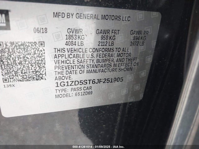 Chevrolet MALIBU LT 2018 1G1ZD5ST6JF251905 Image 9