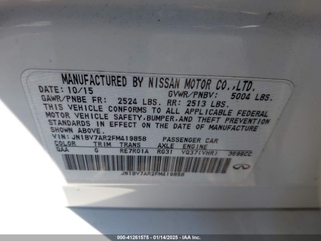 JN1BV7AR2FM419858 Infiniti Q50