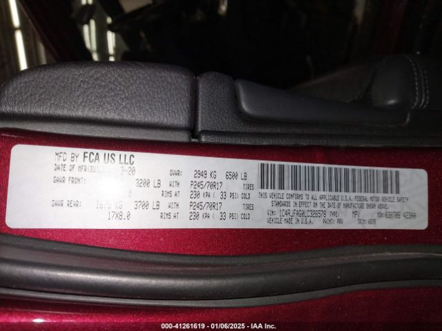 1C4RJFAG0LC326578 Jeep Grand Cherokee Laredo E 4x4