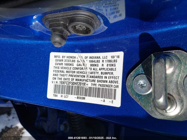 Honda Civic Lx 2017 19XFC2F50HE201996 Image 9