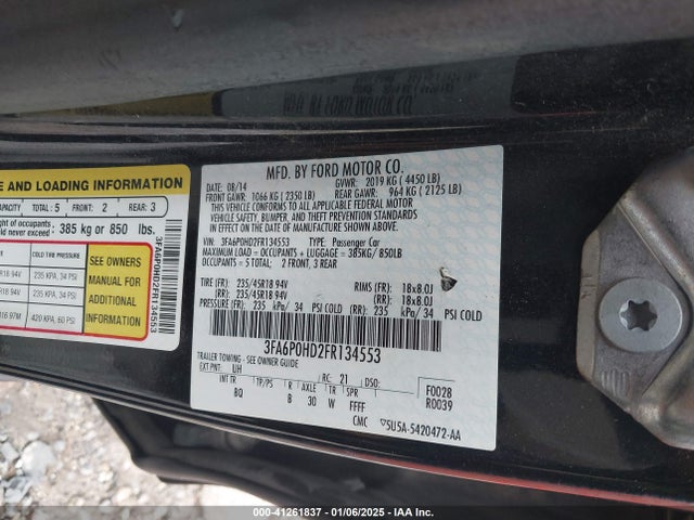 Ford FUSION SE 2015 3FA6P0HD2FR134553 Image 9