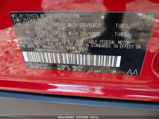 JTMABACA6PA041522 Toyota Bz4x Limited