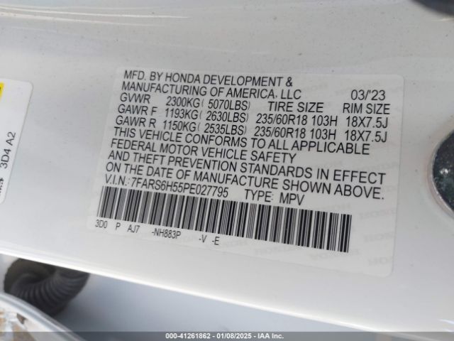 7FARS6H55PE027795 Honda Cr-v Hybrid Sport