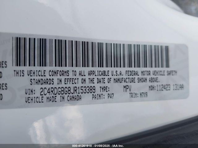 2C4RDGBG8JR153389 Dodge Grand Caravan Se Plus
