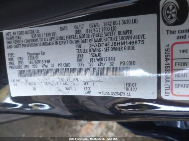 3FADP4EJ6HM146875 Ford FIESTA SE