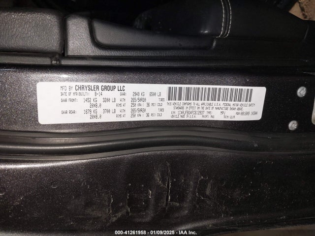 Jeep Grand Cherokee Limited 2015 1C4RJFBG4FC612937 Image 9