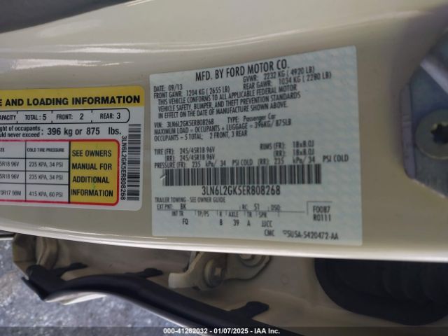 3LN6L2GK5ER808268 Lincoln MKZ