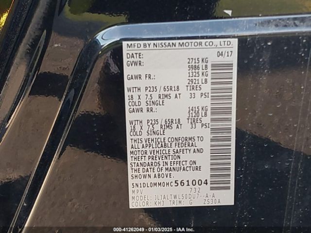 5N1DL0MM0HC561004 Infiniti QX60