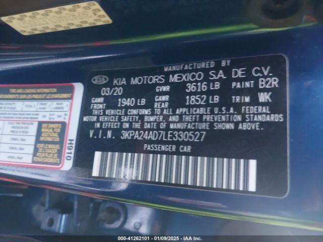 3KPA24AD7LE330527 KIA RIO S