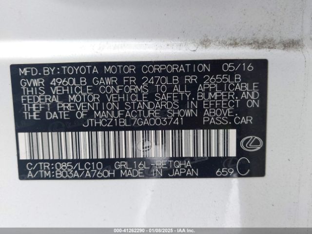 JTHCZ1BL7GA003741 Lexus GS 350
