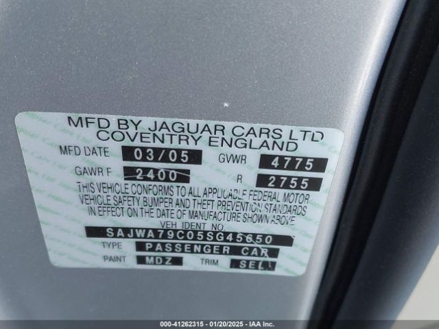 2005 JAGUAR XJ SAJWA79C05SG45650 Photo 8
