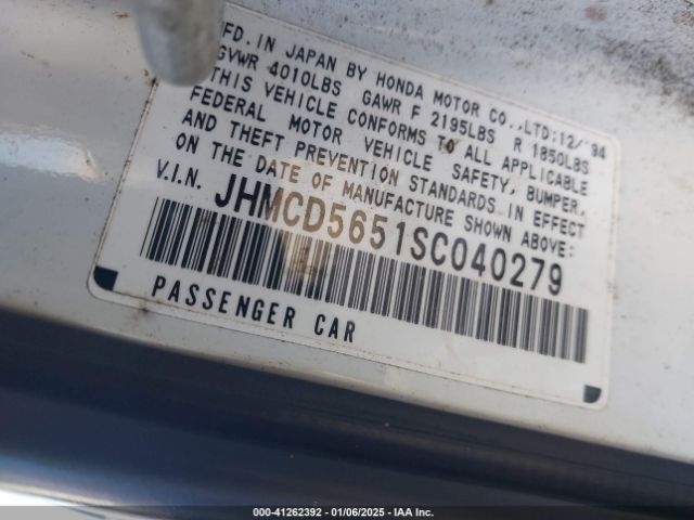 1995 HONDA ACCORD JHMCD5651SC040279 Photo 8