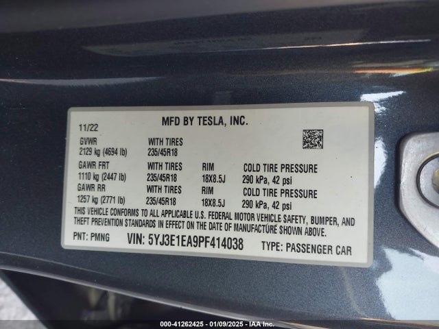 2023 TESLA MODEL 3 5YJ3E1EA9PF414038 Photo 8