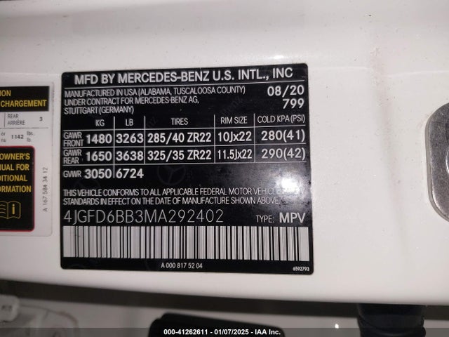 4JGFD6BB3MA292402 Mercedes-Benz Amg Gle 53 Coupe 4matic