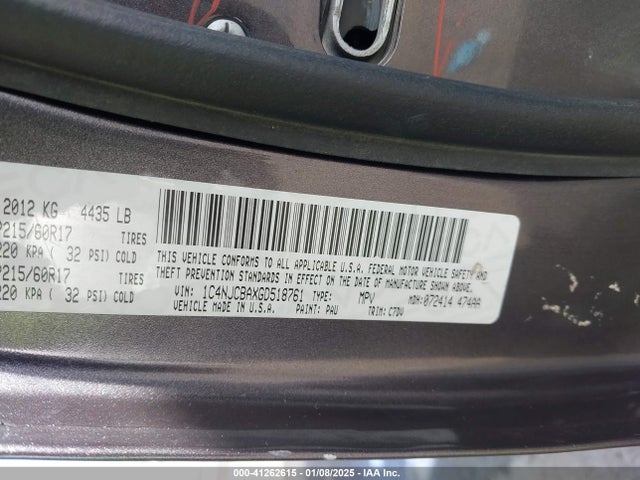 Aukcja sprzedaży 2016 Jeep Compass Sport, vin: 1C4NJCBAXGD518761, numer aukcji: 41262615
