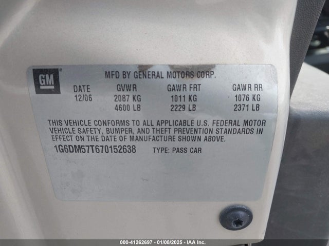 2007 CADILLAC CTS 1G6DM57T670152638 Photo 8