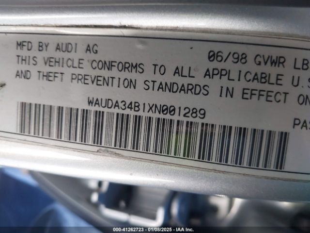 1999 AUDI A6 WAUDA34B1XN001289 Photo 8