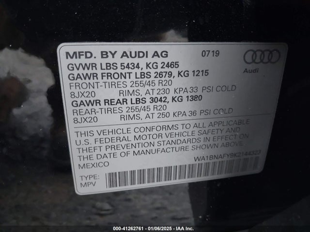 2019 AUDI Q5 WA1BNAFY9K2144323 Photo 8