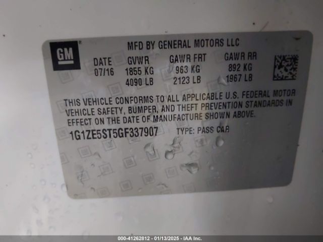1G1ZE5ST5GF337907 Chevrolet MALIBU 1LT