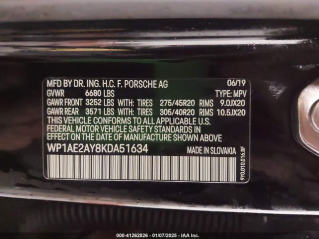WP1AE2AY8KDA51634 Porsche Cayenne E-hybrid