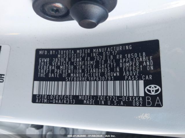 2017 TOYOTA COROLLA 5YFBURHE1HP630791 Photo 8