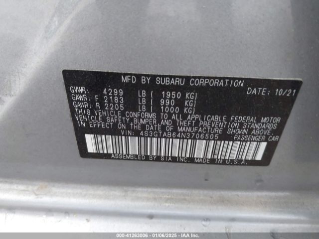4S3GTAB64N3706505 Subaru Impreza Base 5-door