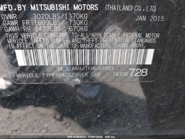 ML32A4HJ7FH039983 Mitsubishi Mirage Rf