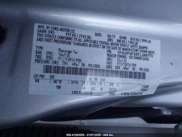 Ford FOCUS SE 2015 1FADP3F25FL289770 Image 9