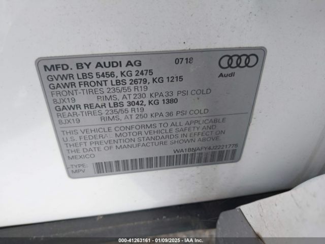 WA1BNAFY4J2221775 Audi Q5 2.0t Premium/2.0t Tech Premium