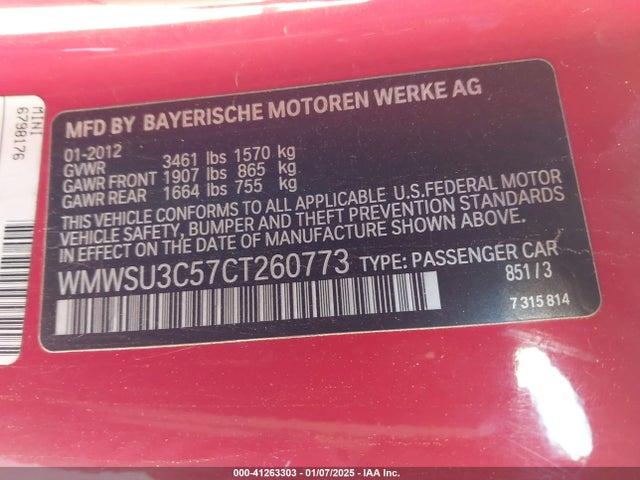 2012 MINI COOPER WMWSU3C57CT260773 Photo 8