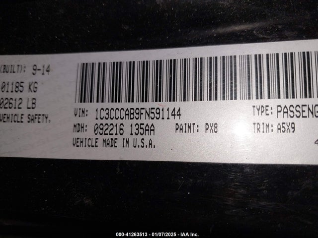 Chrysler 200 Limited 2015 1C3CCCAB9FN591144 Image 9