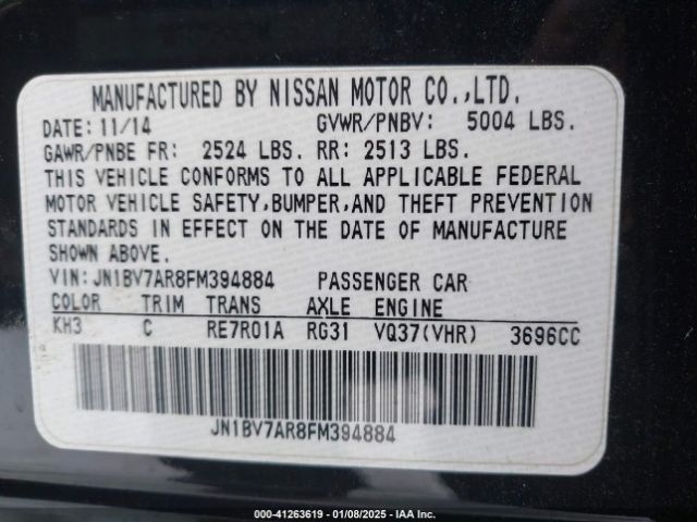 JN1BV7AR8FM394884 Infiniti Q50 Premium
