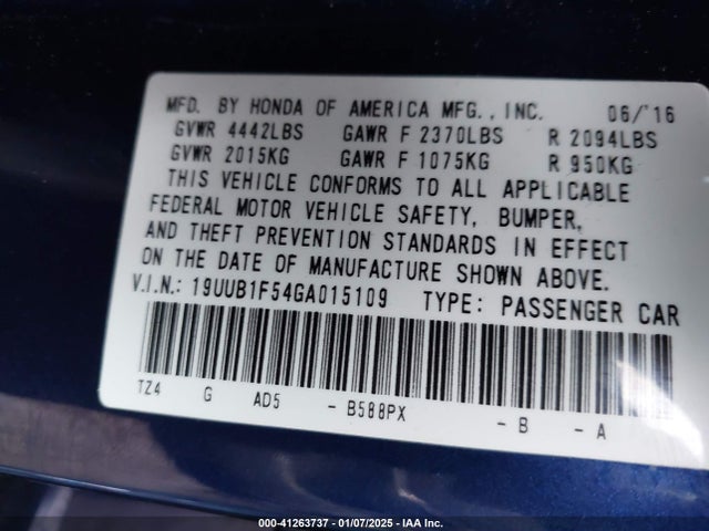 19UUB1F54GA015109 Acura TLX TECH